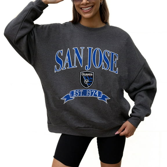 Women's Gameday Couture Charcoal San Jose Earthquakes Seal The Deal Pullover Sweatshirt