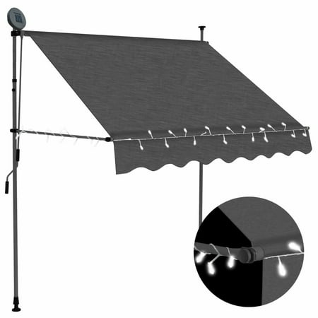 Manual Retractable Awning with 78.7  Anthracite