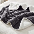 thumbnail image 5 of Moonlight 20015 Plush Sherpa Bed Blanket Super Soft Warm Ultra Cozy Reversible Fleece Queen Black, 5 of 8