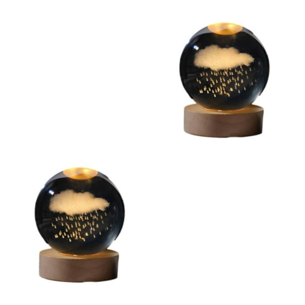 Lámpara LED de madera y resina Inteprter Bola romántica Luz nocturna Oficina Type6 NO6