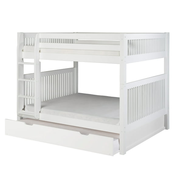 Camaflexi Full over Full Bunk Bed with Twin Trundle Mission Headboard