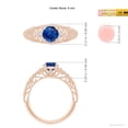thumbnail image 5 of ANGARA Natural 1 Ct Aeon Solitaire Sapphire Filigree Engagement Ring in 14K Rose Gold for Women (Size-6mm) | September Birthstone, Anniversary, Jewelry Gift for Women | Natural Sapphire Ring, 5 of 10