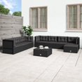 thumbnail image 1 of vidaXL 8 Piece Garden Lounge Set with Cushions Black Poly Rattan, 1 of 5