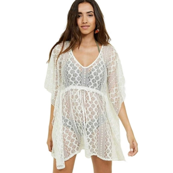 White Lace Cover Ups Swimwear 2024 Summer Sexy Bikini Pareo Beach Cover Ups Beachwear Women Dress Bathing Suit Cover up