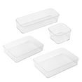 thumbnail image 1 of RUNROTOO Makeup Organizer for Vanity Clear Vanity Organizer Tray PET Organization for General Users 4-Piece Set, 1 of 7