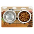 thumbnail image 1 of American Pet Mat for Food and Water, Wild West Scenery Village Old Town Texas Cowboy States Nostalgic Illustration, Non-Slip Rubber Mat for Dogs and Cats, 18" X 12", by Ambesonne, 1 of 2