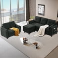 thumbnail image 3 of Soscana Convertible Sectional Sofa with Storage Ottoman and Loveseat, 3 Seater L Shaped Couch with Reversible Chaise and Storage Pockets for Living Room Apartment Studio Office,Black, 3 of 8