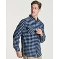 thumbnail image 2 of Real Essentials 3 Pack: Men's Long-Sleeve Flannel Button Down Plaid Casual Shirt (Available in Big & Tall), 2 of 6