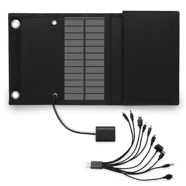 12W Panel Solar USB Plegable CéLula Solar Cargador de Panel Solar Impermeable Plegable PortáTil para TeléFono MóVil Camping Senderismo