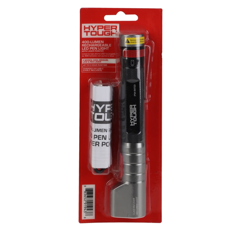 Hyper Tough 400 Lumen Rechargeable LED Pen Light with Laser photo 8