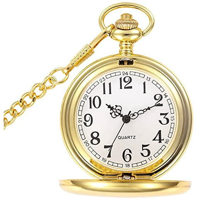 Reloj de Bolsillo Vintage de Cuarzo con Cadena Corta para Hombres y Mujeres - Día del Padre JM