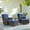 Brown/Blue, variant on POCASSY 5PCS Patio Furniture Set with Cushioned Outdoor Swivel Rocking Chair, Ottoman and Side Table, All Weather Wicker Outdoor Conversation Set for Pool, Backyard, Garden, Brown/Blue