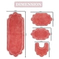 thumbnail image 6 of Home Weavers Allure Collection 100% Cotton Non-Slip Bathroom Rug Set Machine Washable Bathroom Rug, Bath Rug, U Shaped Contour, Runner, Coral Color 4 Piece Bath Rug set, 6 of 9