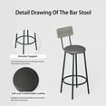 thumbnail image 6 of Segmart Bar Table Set, Modern 5-Piece Bar Table Set with PU Upholstered Stools, 35.43" Counter Height Table & Backrest Stools for Kitchen, Bar & Small Spaces,Grey, 6 of 8