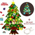 thumbnail image 5 of Árbol de Navidad de fieltro con luces de cadena, 50 LED, 32 adornos artificiales para árboles, juguetes para niños, bricolaje, árbol de Navidad extraíble para colgar en la pared, decoración para, 5 of 5