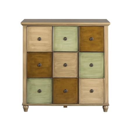 Soduku 36  High 9 Drawer Accent Cabinet in Coffee