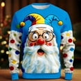 thumbnail image 2 of Telankuip Christmas Sweatshirts for Men 2025 Funny Santa Claus 3D Printed Sweatshirt Crewneck Hoodless Xmas Holiday Long Sleeve Pullover Tops for Winter Blue XXL, 2 of 3