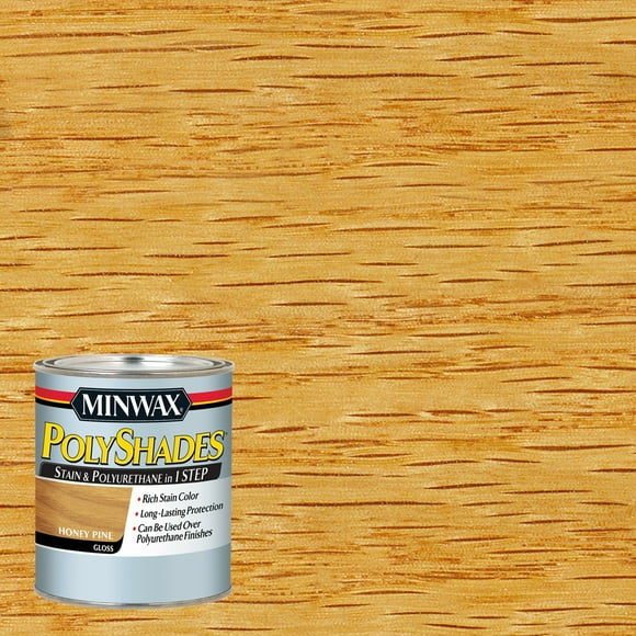 Minwax 61410444 PolyShades - Stain & Polyurethane in 1 Step, quart, Honey Pine, Gloss