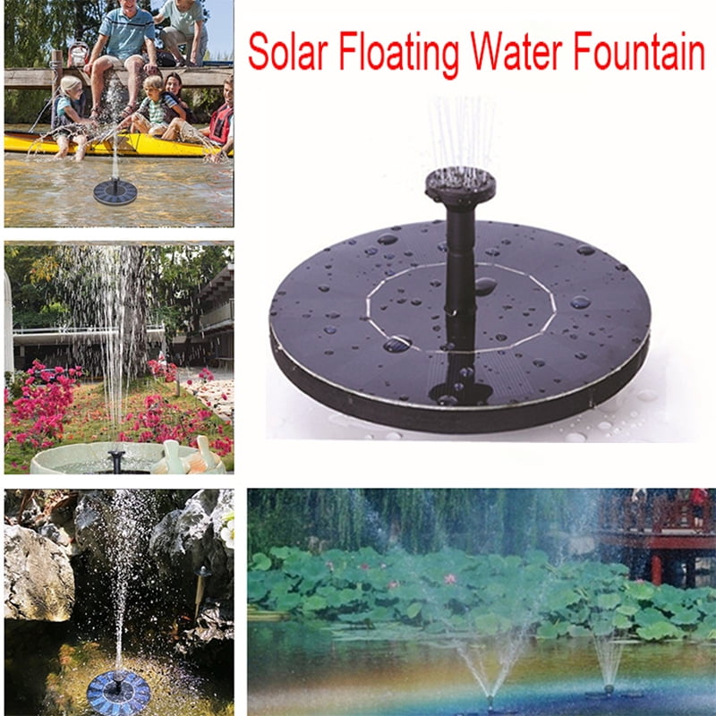 Bird Bath Fountain Solar Powered Water Pump Floating Pond Garden Patio U8K5 