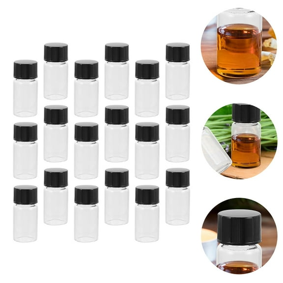 GOOHOCHY 20 Pcs Glass Sample Vial Mini Containers Laboratory Bottle Empty Women's