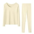 thumbnail image 4 of JIKNTTR New Thermal Underwear Women's Breathable Soft Set Base Layer Top & Bottom Long Johns With Lined Winter Warm Outfits Set Comfy Base Layer Loungewear Sets, 4 of 5