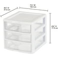 thumbnail image 5 of Sterilite, 3 Drawer Clear Storage Bin, Desktop Drawer Storage Container, White, 5 of 5