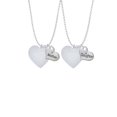 thumbnail image 2 of Delight Jewelry Acrylic 1" Imitation Pearl Heart Mother & Daughter Heart Necklaces (Set of 2), 19"+2", 2 of 4