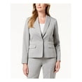 thumbnail image 3 of LE SUIT Womens Silver Single Button Pinstripe Blazer Jacket Size: 4, 3 of 4