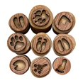 thumbnail image 1 of 9Pcs Wooden Stamp Set Animal Track Stamps Scrapbook DIY Animals Paw Stamp, 1 of 5
