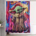 thumbnail image 1 of Cortina de ducha de Yoda con dibujos animados, cortinas de ducha para baño con 12 ganchos, impermeable, lavable, poliéster, juego de decoración para el baño, 60 x 72 pulgadas, plástico, 1 of 8