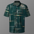 thumbnail image 4 of Kalauyu Button Down Shirts for Men Plaid Print Short Sleeve Shirts Casual Button-Up Blouse Summer Beach Outdoor Daily Wear Tops, 4 of 5
