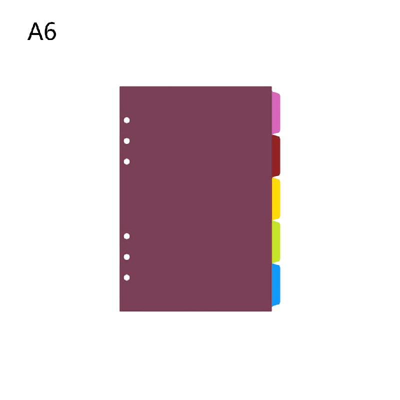 6 Ring Binder Dividers Tab Dividers Loose Leaf Binder Index Separator 5