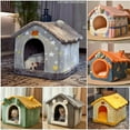 thumbnail image 5 of Casa plegable para perros, cama para perros, suministros para mascotas, invierno, perros pequeños y medianos, suministros cálidos para mascotas, sofá cueva para cachorros, 5 of 5