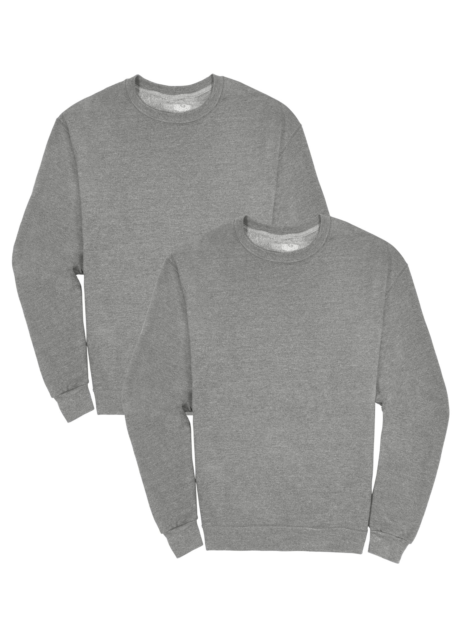 2 Pack Fruit of the Loom Men's Poly/Cotton Lightweight Raglan Sweatshirt Jumper