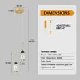 thumbnail image 6 of Modern Crystal Pendant Light Teardrop LED Ceiling Light Fixtures Black Gold Dimmable Pendant Lighting for Bedroom Dining Room Kitchen Island（2 Light）, 6 of 8
