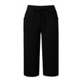 thumbnail image 6 of Baby Pants Kids High Waist Solid Color Pocket Casual Pants Comfortable Everyday Black 4-5 Years, 6 of 6