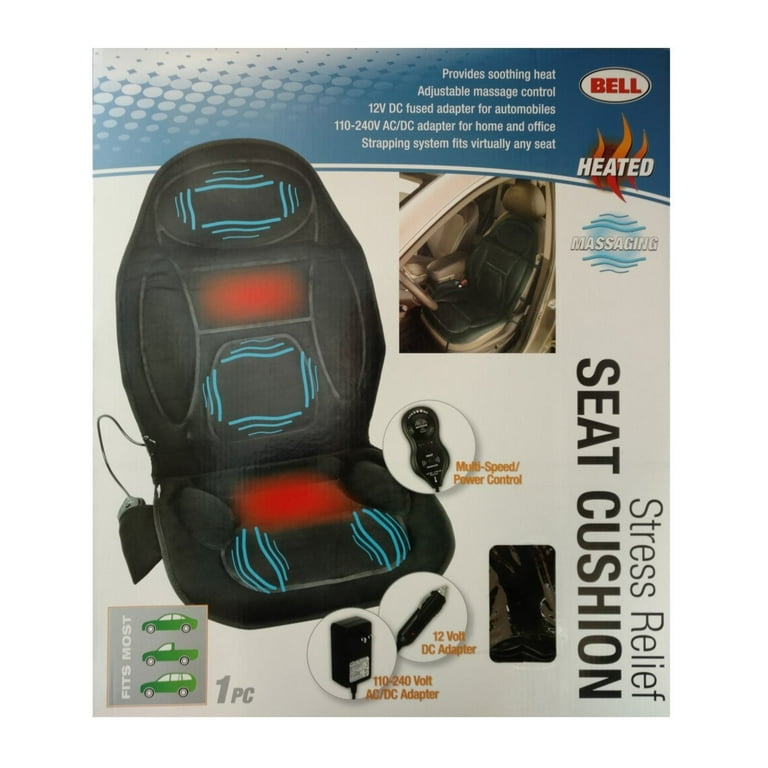 Bell Heated Massaging Stress Relief Seat Cushion for Vehicle, Home or  Office 