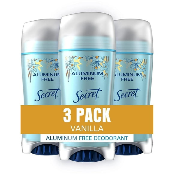 Secret Aluminum Free Deodorant for Women Vanilla 2.4 oz (Pack of 3)
