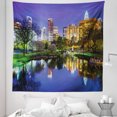 thumbnail image 1 of City Tapestry, North Carolina Marshall Park United States American Night Reflections on Lake Photo, Fabric Wall Hanging Decor for Bedroom Living Room Dorm, 5 Sizes, Multicolor, by Ambesonne, 1 of 1