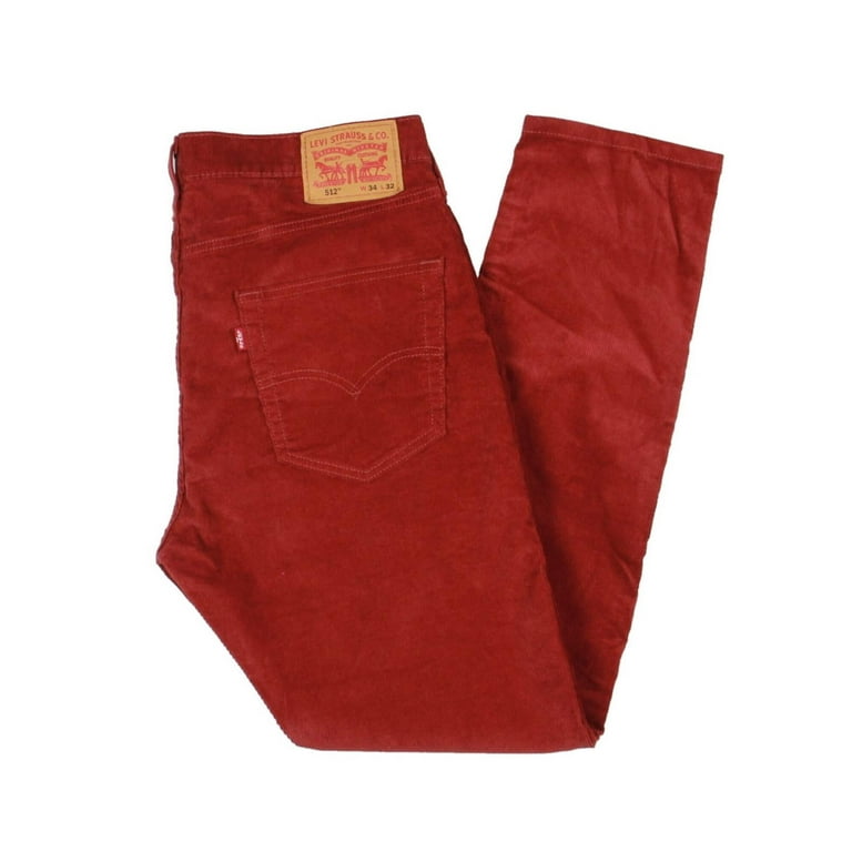 Levi's Men's 512 Slim Tapered Fit Corduroy Jeans Red Size