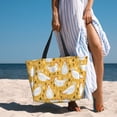 thumbnail image 2 of Beach Bag For Women, Rustic Lines Funny Chicken Yellow Beach Tote Bag Swim Pool Bag Large Tote With Pockets For Workout., 2 of 2