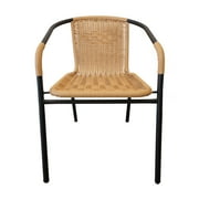 RTC Group Furniture Stackable Rattan Dining Chair, Set of 4 for Indoor/Outdoor Patio Restaurant, Porch, Backyard Beige