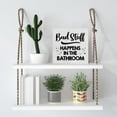 thumbnail image 6 of Zomyto 5"x5" Bathroom Wooden Box Sign Bad Stuff Happens in the Bathroom Desk Decorative Wooden Sign Home Bathroom Decor for Desk Table Shelf, 6 of 8