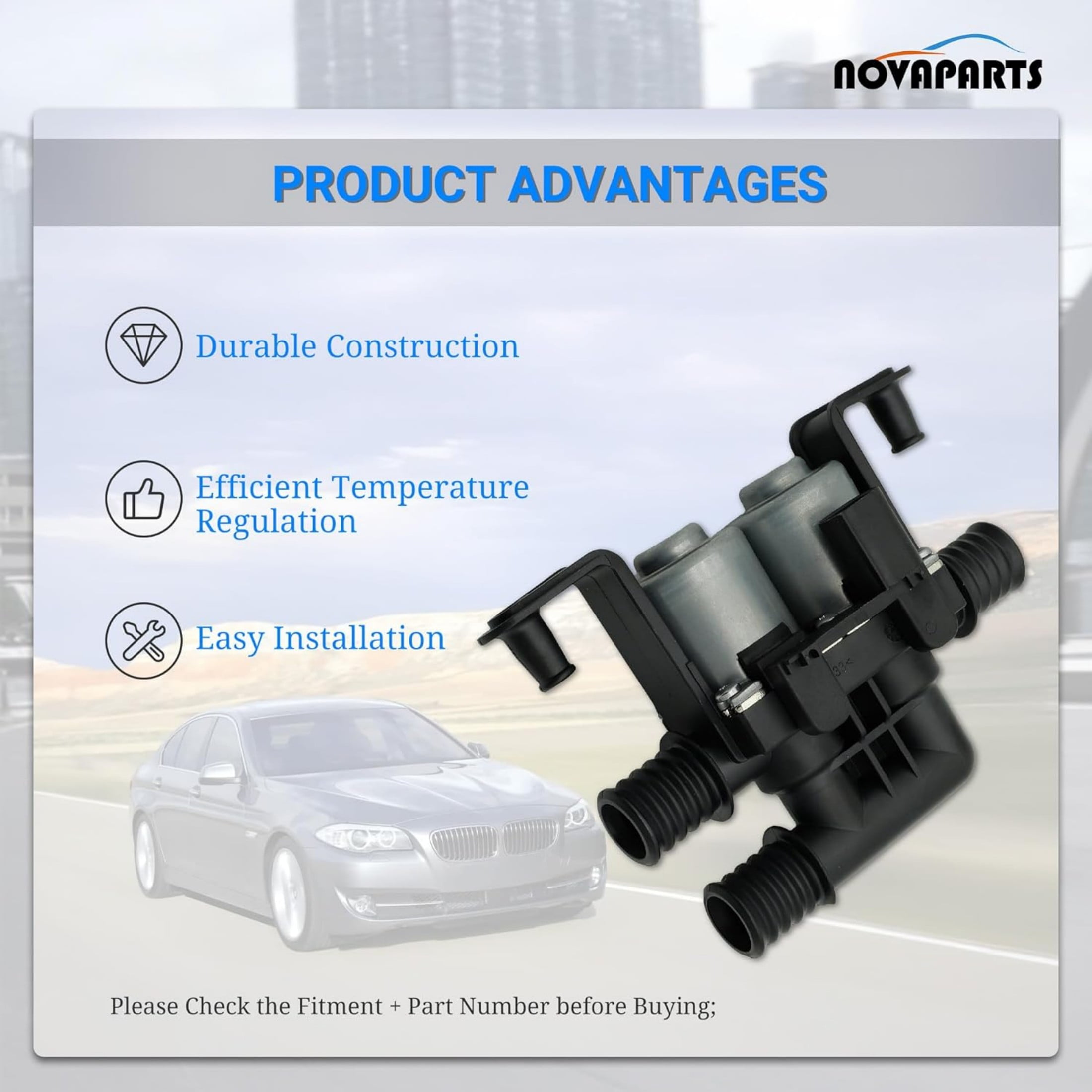 NOVAPARTS 64116906652 HVAC Heater Control Valve for BMW E60 535i E61 E63 E64 E65 E66 E53 525i 528i 530i 550i 645Ci 650i 745i 750i 760i M5 M6 Alpina Land Rover Range Rover Sport 64128374995