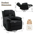 thumbnail image 2 of Korser Swivel Rocker Small Recliner Chair for Small Spaces for Living Room,Black, 2 of 6