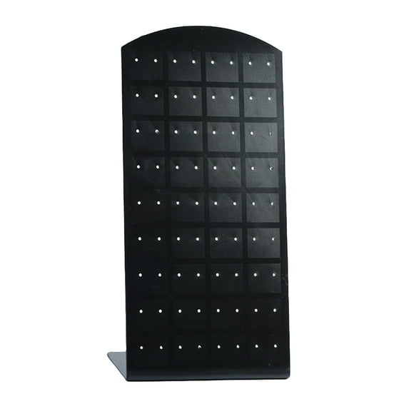 HEVIRGO L Shape 24/48/72 Holes Ear Stud Earrings Display Rack Jewelry Holder Organizer Black Plastic