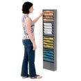 Medical Chart Hanging Wall File Holder, 20 Pockets, Gray