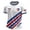White, variant on Soccer Cup 2026 Jersey for Men, Crew Neck Short Sleeve USA Shield & Diagonal Stripes Graphic Tee - Breathable Polyester Athletic Top for Match Day & Gym Blue L