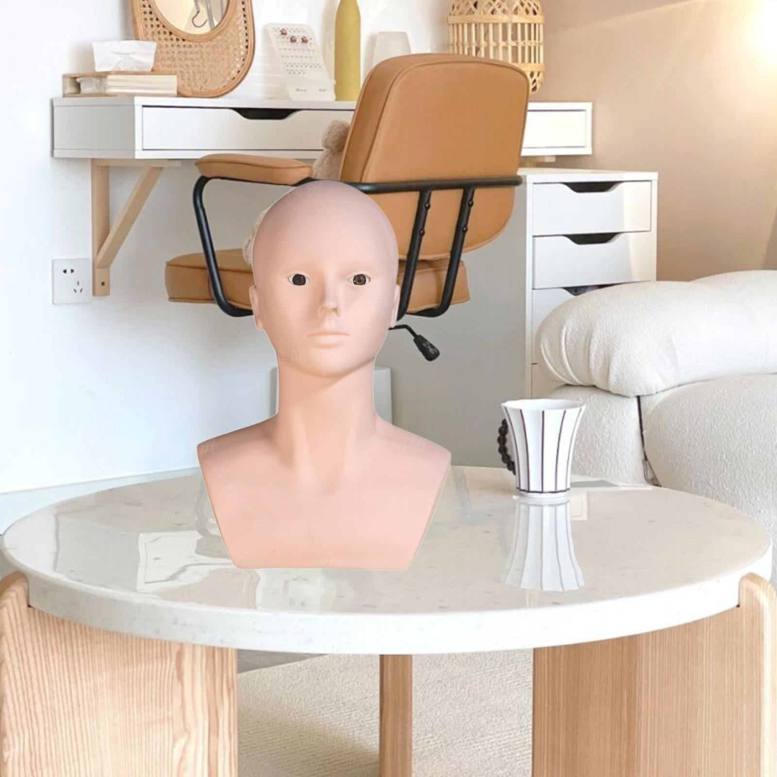 EHJRE Mannequin Bald Head,Wig Stand,Sturdy,Makeup Training Head,Professional,Lightweight Display Wig Display Head Manikin Head , without Holder