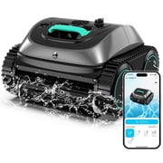 Restored WYBOT C1 Robotic Pool Cleaner, 4-in-1 Cordless Pool Vacuum for Inground and Above Ground Pools up to 1,614 Sq.ft, 150-Min Runtime, Wall & Waterline Cleaning,B Grade
